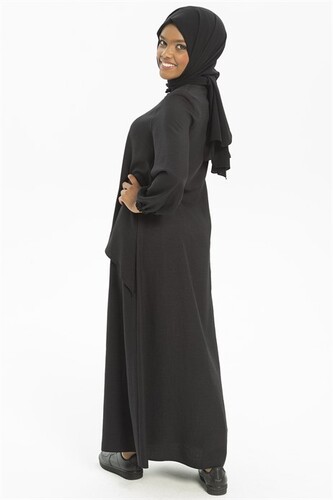 Plain Sports Black Abaya 3517 - 4