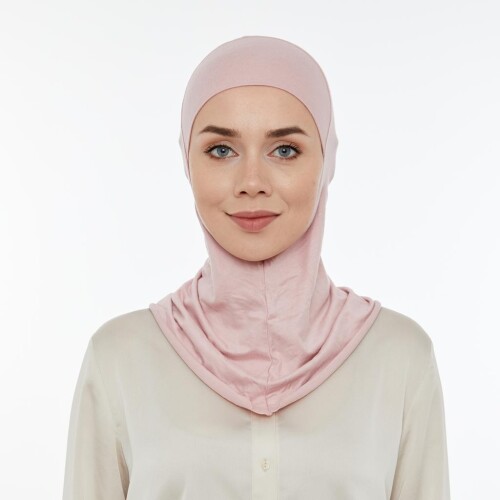 Pratik Boyunluklu Tesettür Hijab Bone Pembe 