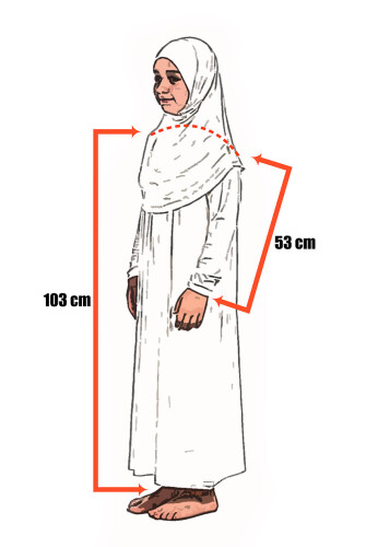 Pratik Çocuk Namaz Elbisesi 8-12 Yaş Ekru - 4