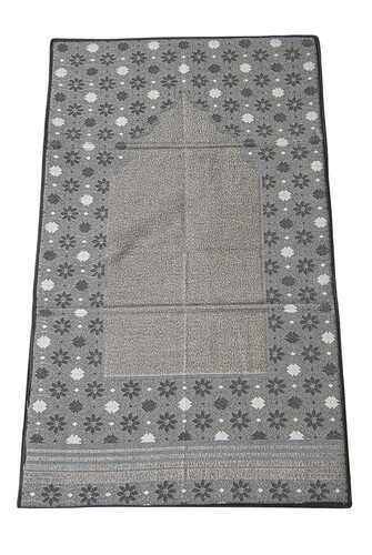 Prayer Rug with Back Support and Carrying Bag - Gray - 2