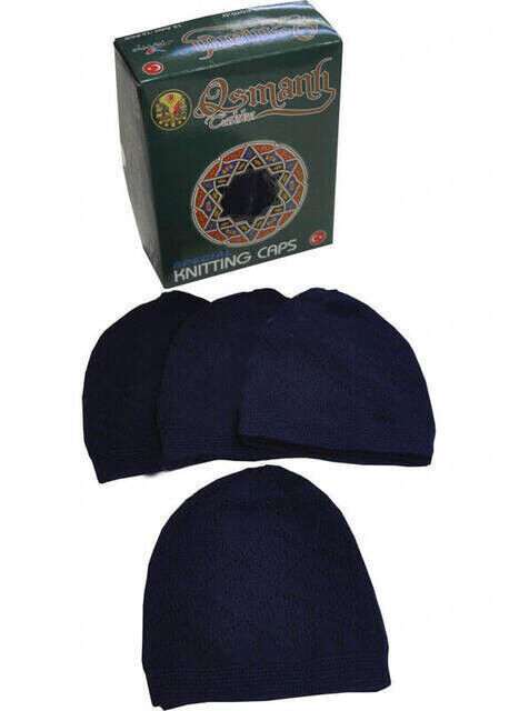 Prayer Cap Lace Navy Blue (Dozen) - 1