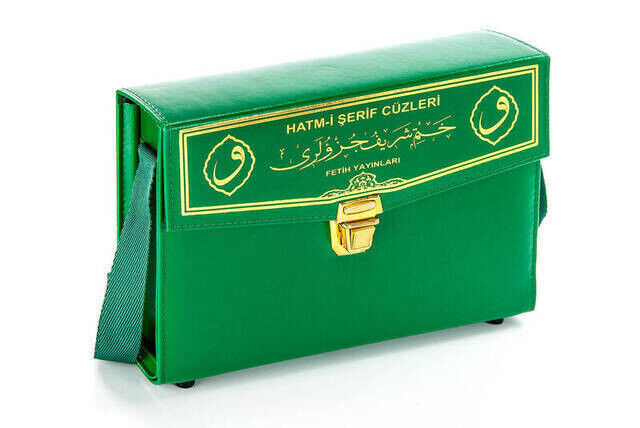 Quran - 30 Qurans - Hatmi Sharif - Rahle Boy - Computer Lined - Green Color - 2