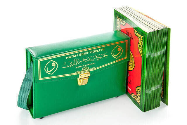 Quran - 30 Qurans - Hatmi Sharif - Rahle Boy - Computer Lined - Green Color - 4