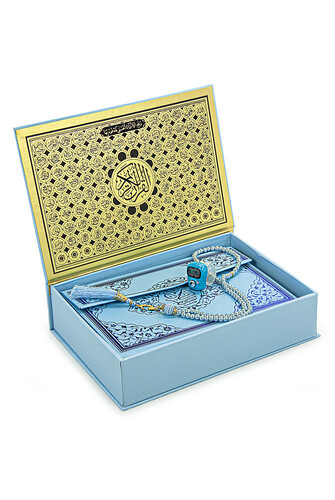 Quran and Prayer Mat Set for Children Blue - 1