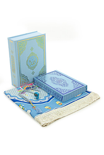 Quran and Prayer Mat Set for Children Blue - 2