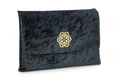 Quran - Kaaba Patterned - Plain Arabic - Velvet Marsupian - Medium Size - Computer Lined - 4