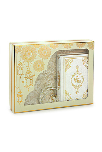 Quran with French Translation and Prayer Rug Set - 2