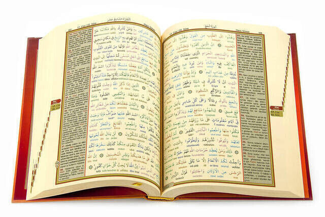 Quran Kerim Line-by-Line Transcript and Turkish Word Pronunable with Tecvid - Mealli Cami Boy - 3