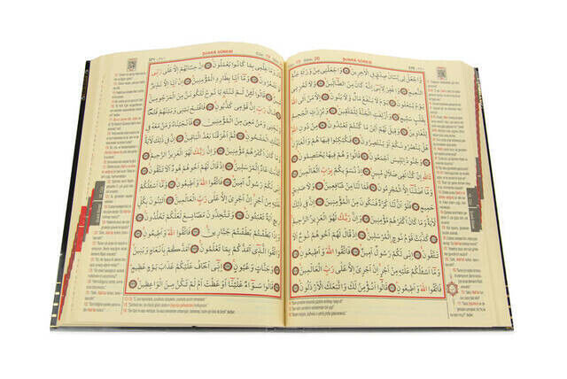 Quran Kerim Meali - Computer Lined - Rahle Boy - Kaaba Patterned - Haktan Publications - Computer Lined - 2