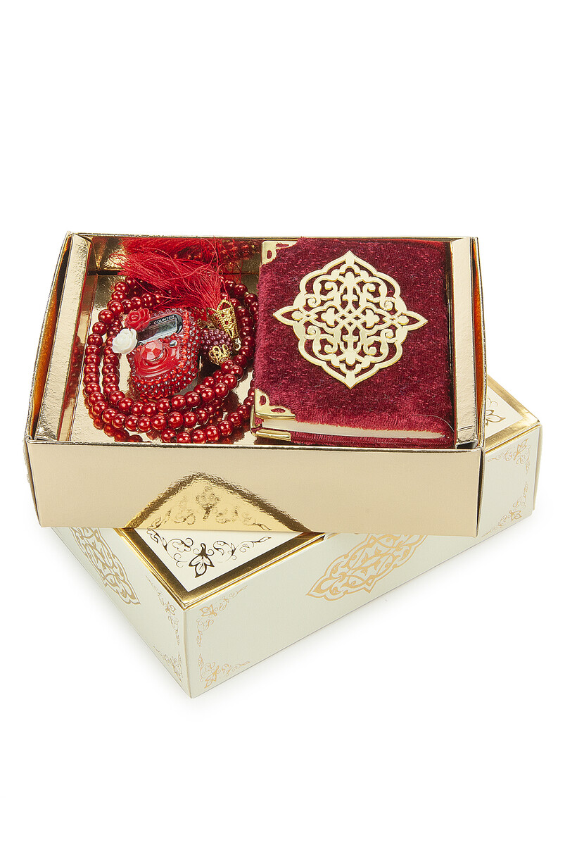 Red Stone Chanting - Pocket Size Arabic Yasin-i Şerif - Hajj Umrah Gift Set with Pearl Prayer Beads - 2