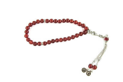 Red Agate Ceyt Stone 33 Piece Rosary - 2