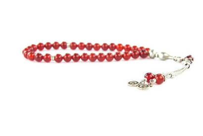 Red Agate Ceyt Stone 33 Piece Rosary - 3