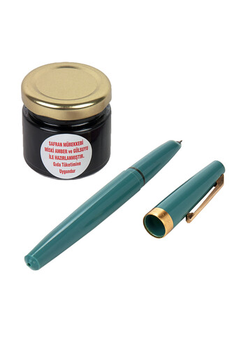 Red Saffron Ink and Green Color Saffron Pen Set 40 gr - 1