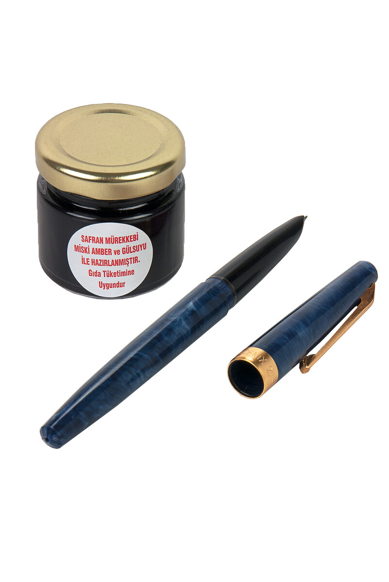 Red Saffron Ink and Navy Blue Color Saffron Pen Set 40 gr - 1