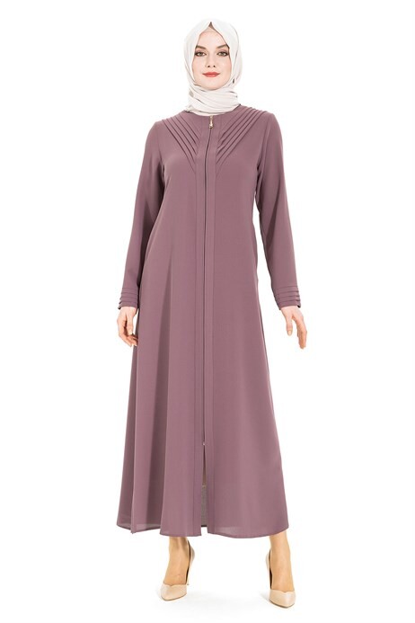 Rib Collar Cappuccino Abaya 3325 - 1