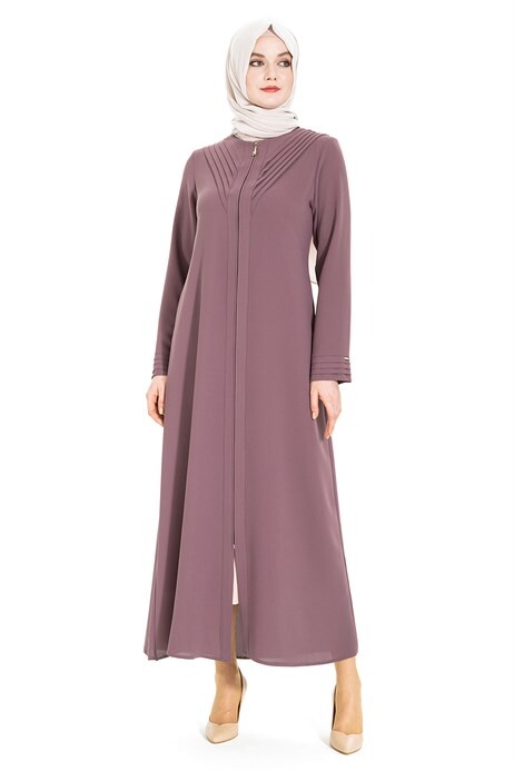 Rib Collar Cappuccino Abaya 3325 - 3