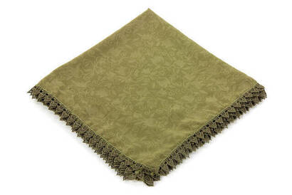 Scalloped Patterned Square Cloth Khaki - 1