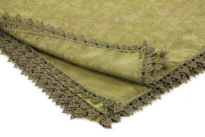 Scalloped Patterned Square Cloth Khaki - 2