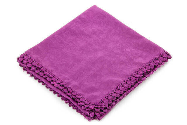 Scalloped Patterned Square Throw Fuchsia - 1