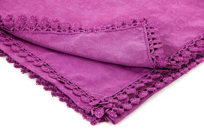 Scalloped Patterned Square Throw Fuchsia - 2