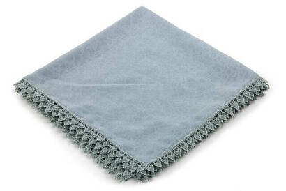 Scalloped Patterned Square Throw Gray - 1