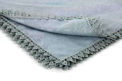 Scalloped Patterned Square Throw Gray - 2