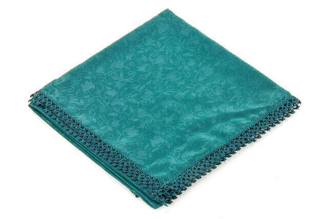 Scalloped Patterned Square Throw Mint - 1