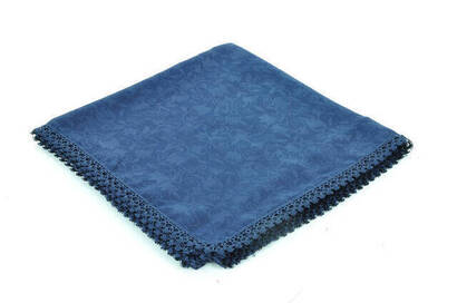 Scalloped Patterned Square Throw Navy Blue - 1