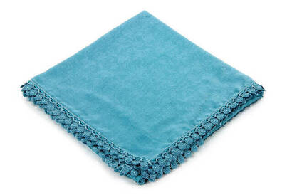 Scalloped Patterned Square Throw Turquoise - 1