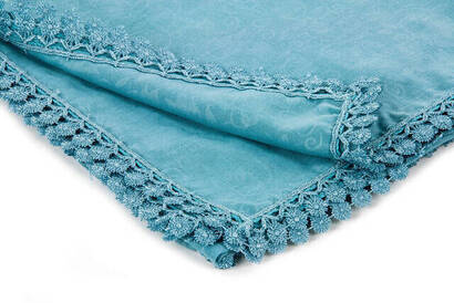 Scalloped Patterned Square Throw Turquoise - 2