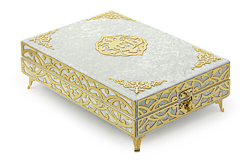 Sema Series Gift Set Korani Karim with Velvet Covered Chest White - 4