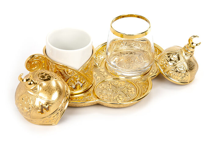 Sena Banquet Single Coffee Presentation Set with Gold Box - 3