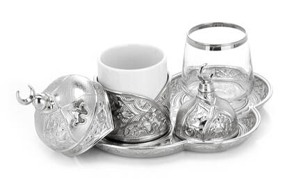 Sena Ziyafet Single Coffee Presentation Set with Silver Box - 2