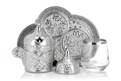 Sena Ziyafet Single Coffee Presentation Set with Silver Box - 4