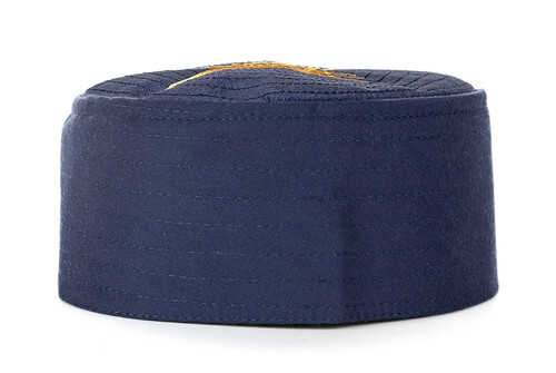 Sheriff Patterned Patterned Fabric Cap Navy Blue - 4