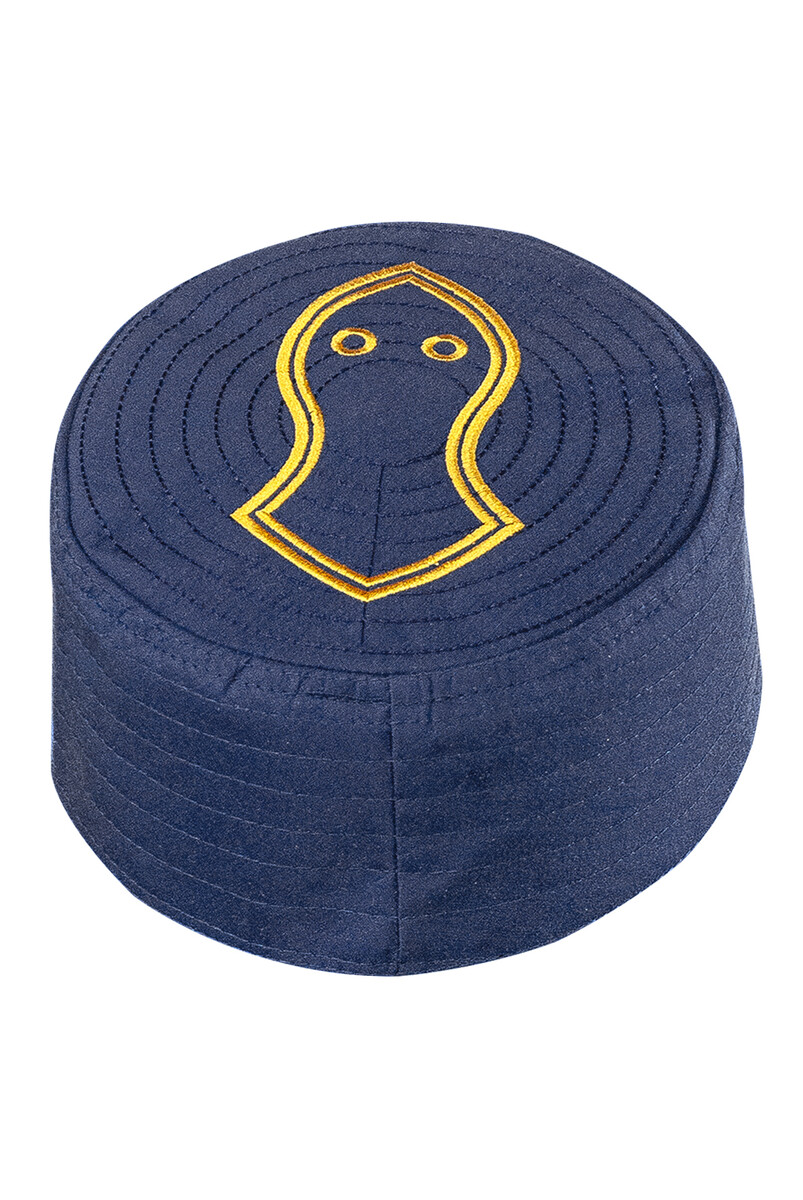 Sheriff Patterned Patterned Fabric Cap Navy Blue - 5