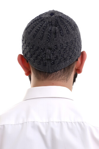 Smoked Straw Pattern Winter Velvet Prayer Skullcap - 6