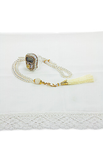 Special Boxed Gift Shawl Chanting Prayer Beads Set White for Teachers' Day - 5