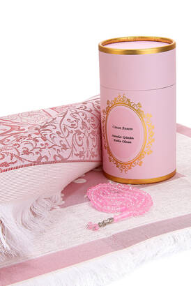 Special Cylinder Boxed Set With Prayer Rug and Rosary Pink - 5