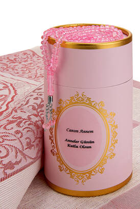 Special Cylinder Boxed Set With Prayer Rug and Rosary Pink - 2