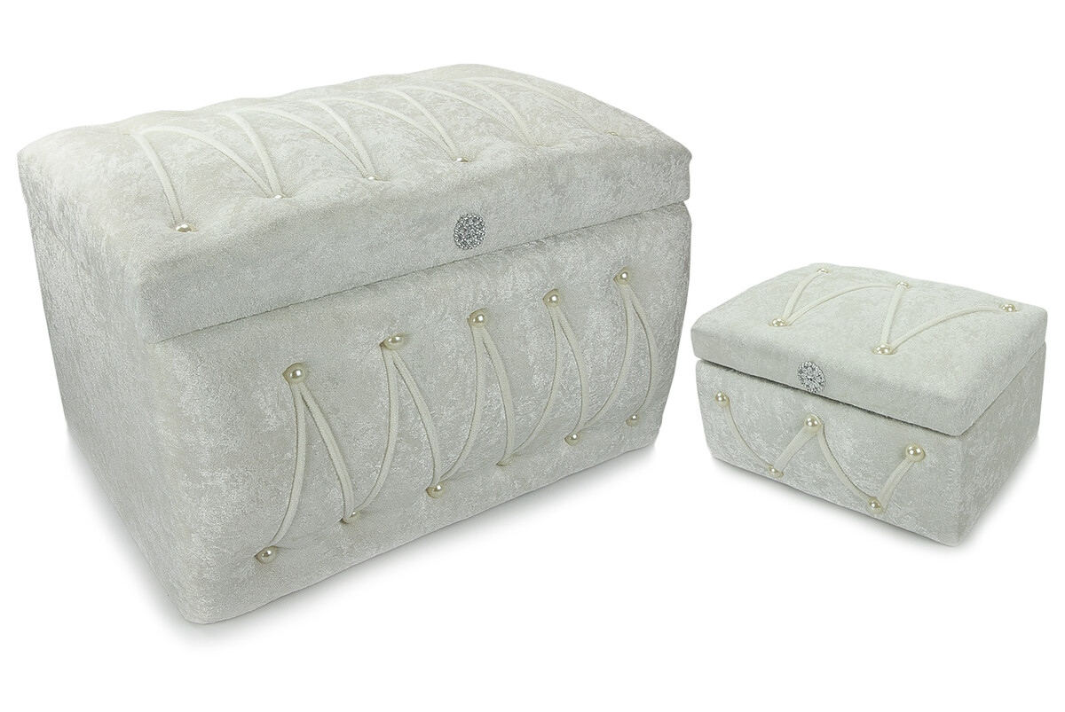 Special Design Set of 2 Velvet Dowry Chests - 16 - 1