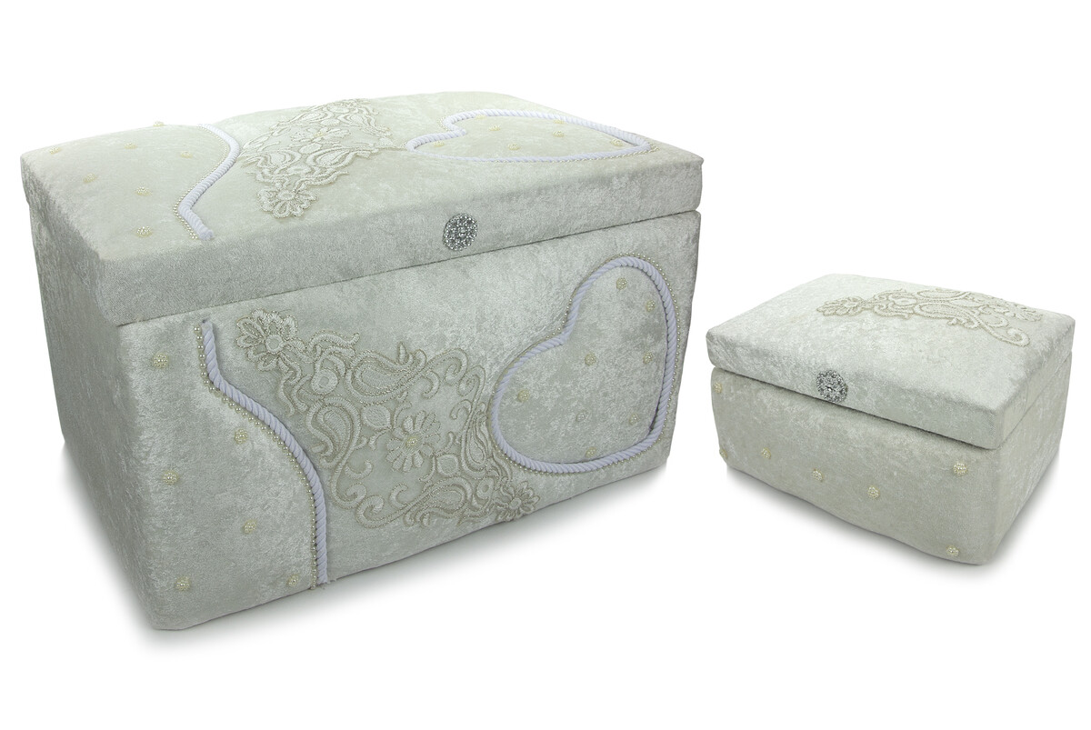 Special Design Set of 2 Velvet Dowry Chests - 17 - 1