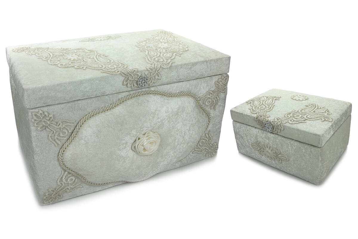 Special Design Set of 2 Velvet Dowry Chests - 18 - 1