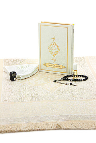 Special Quran and Prayer Mat Set for Teachers' Day, White - 4