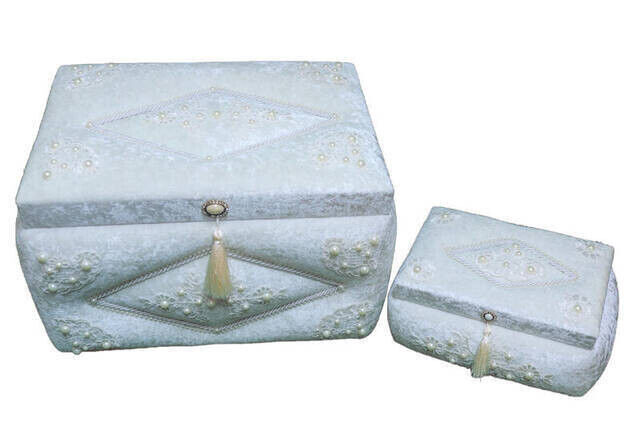 Special Design 2-Piece Velvet Dowry Chest Set - 02 - 1