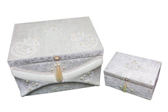 Special Design 2-Piece Velvet Dowry Chest Set - 09 - 1