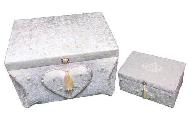 Special Design 2-Piece Velvet Dowry Chest Set - 10 - 1