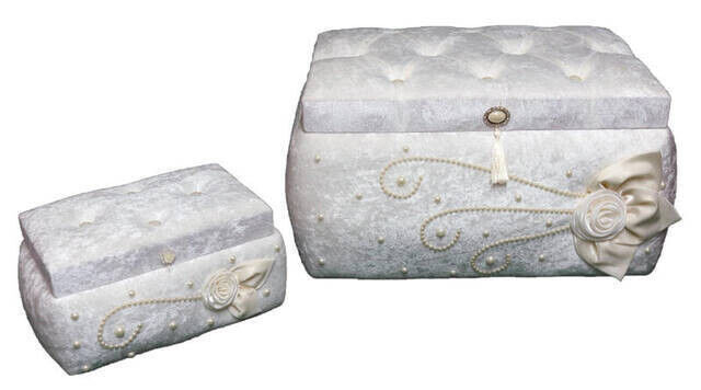 Special Design 2-Piece Velvet Dowry Chest Set - 12 - 1