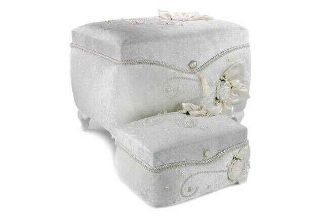 Special Design 2-Piece Velvet Dowry Chest Set - 13 - 1