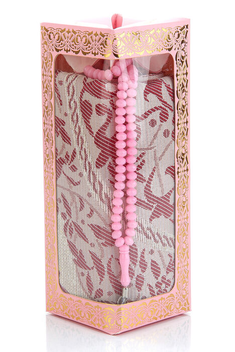 Special Gift Box Prayer Rug Rosary Set Pink - 5